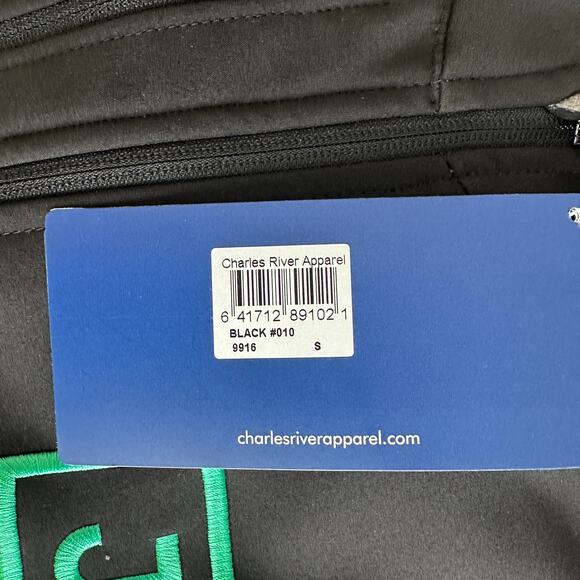 J 0101010 Binary Coding Embroidered Zip Front Jacket Mens Sz Small Black Green - Picture 6 of 7